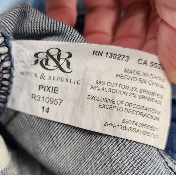 Rock & Republic Pixie Metal Stud Zipper‎ Jean Shorts - Picture 7 of 7